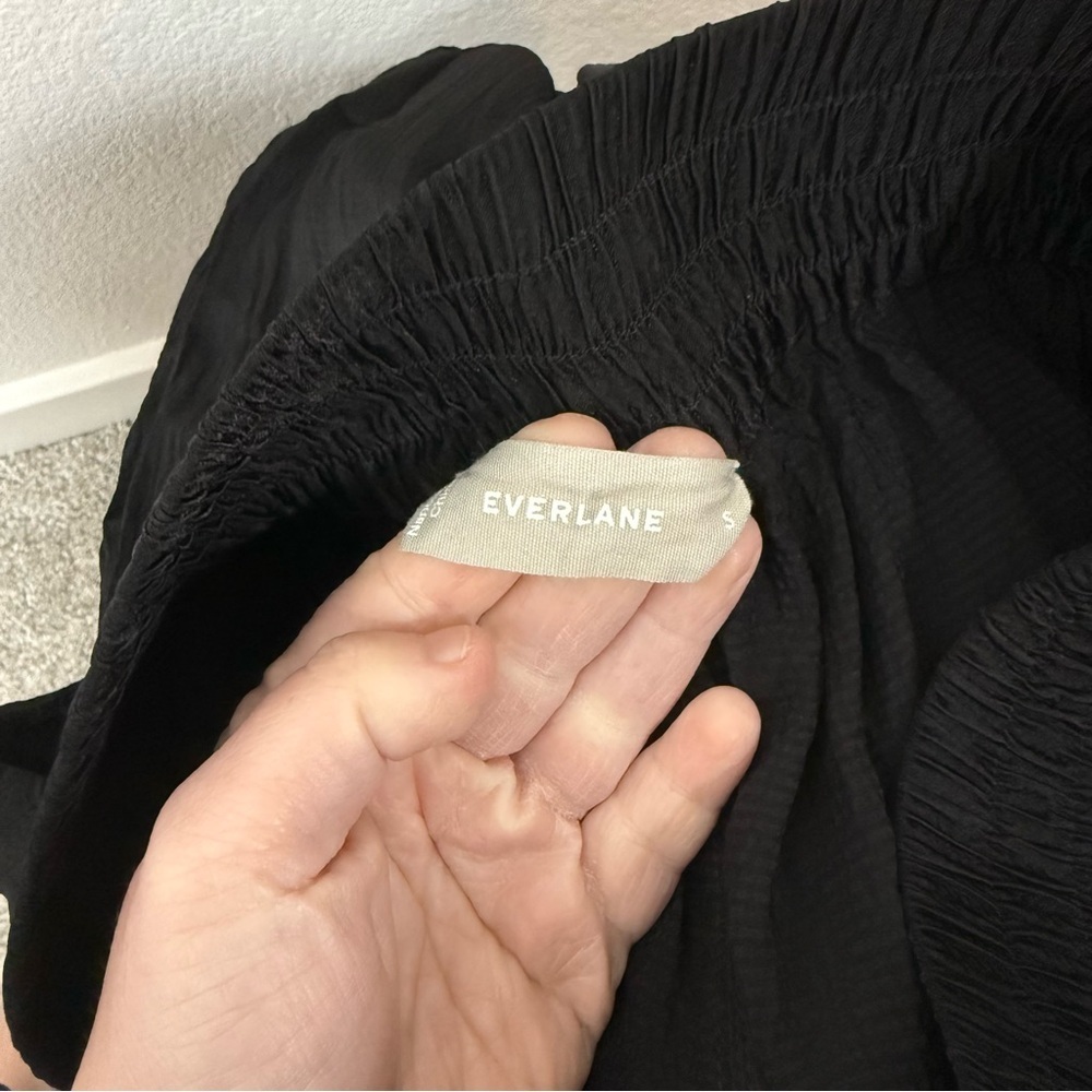 Everlane Women’s Wide Leg Pull On Crinkle Pants Black Size S - Picture 11 of 12